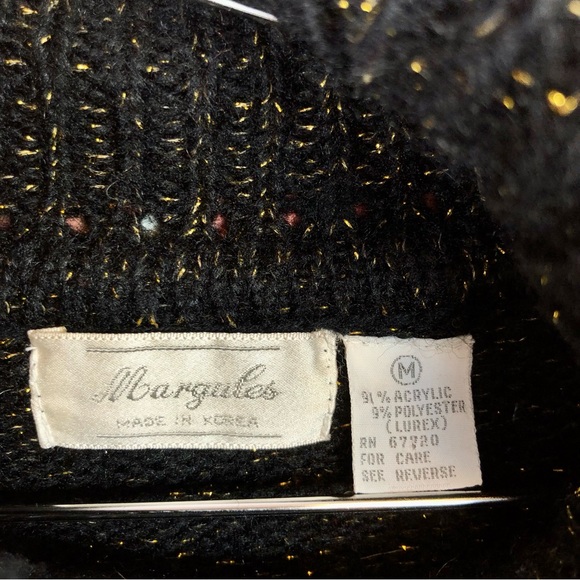 Vintage metallic mix media intarsia knit sweater - Picture 6 of 8